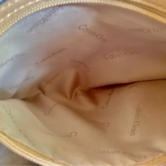 Calvin Klein Beige Angelina soft pebbled leather hand/shoulder, crossbody hobo. - Picture 6 of 13